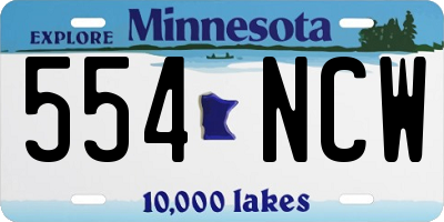 MN license plate 554NCW
