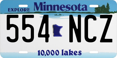 MN license plate 554NCZ