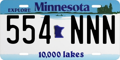 MN license plate 554NNN