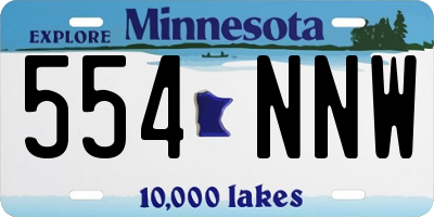 MN license plate 554NNW