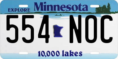 MN license plate 554NOC