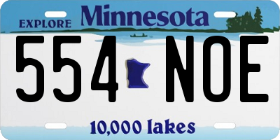 MN license plate 554NOE