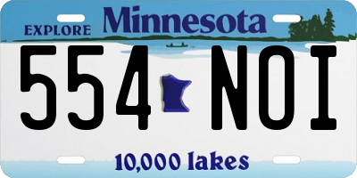 MN license plate 554NOI