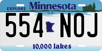 MN license plate 554NOJ