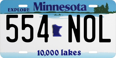 MN license plate 554NOL