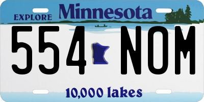 MN license plate 554NOM