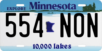 MN license plate 554NON