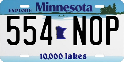 MN license plate 554NOP