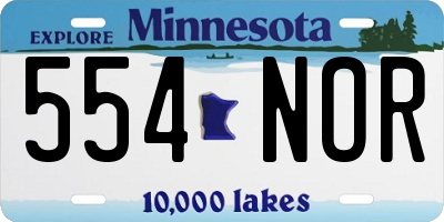 MN license plate 554NOR