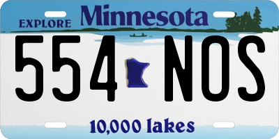 MN license plate 554NOS