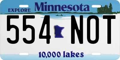 MN license plate 554NOT