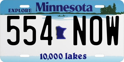 MN license plate 554NOW