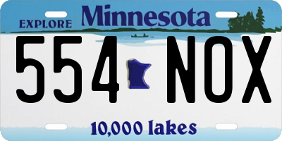 MN license plate 554NOX