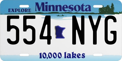 MN license plate 554NYG