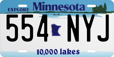MN license plate 554NYJ