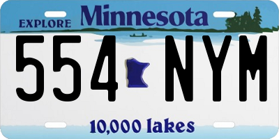 MN license plate 554NYM