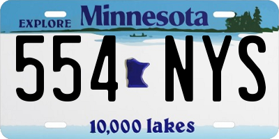 MN license plate 554NYS