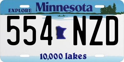 MN license plate 554NZD