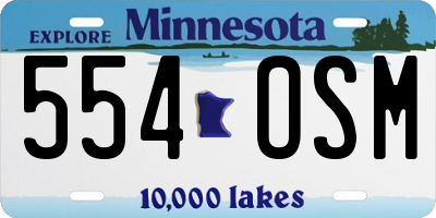 MN license plate 554OSM