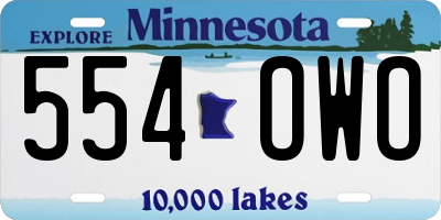 MN license plate 554OWO