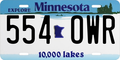 MN license plate 554OWR