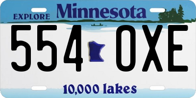 MN license plate 554OXE