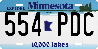 MN license plate 554PDC