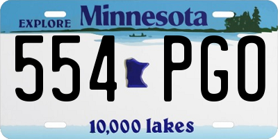 MN license plate 554PGO