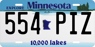 MN license plate 554PIZ