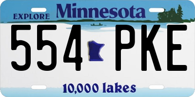 MN license plate 554PKE