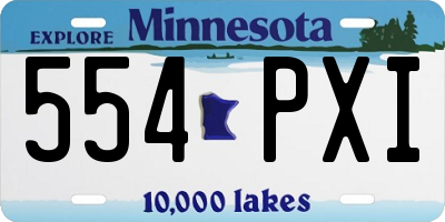 MN license plate 554PXI
