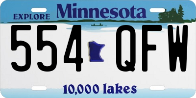 MN license plate 554QFW
