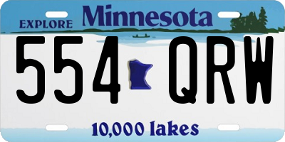 MN license plate 554QRW