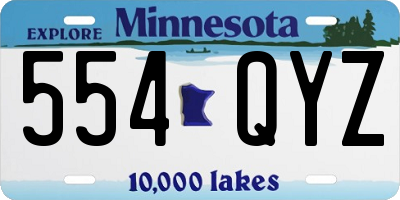 MN license plate 554QYZ