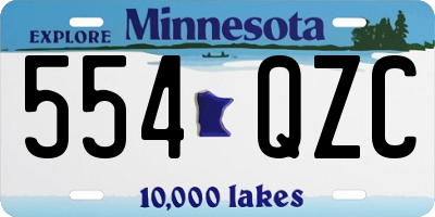 MN license plate 554QZC