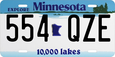 MN license plate 554QZE