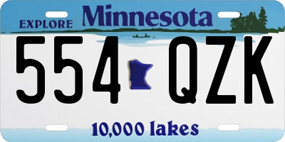 MN license plate 554QZK