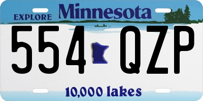 MN license plate 554QZP
