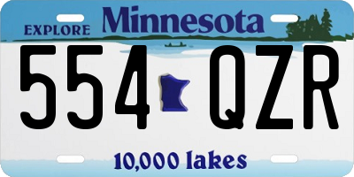 MN license plate 554QZR