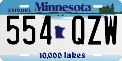 MN license plate 554QZW