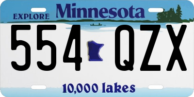 MN license plate 554QZX