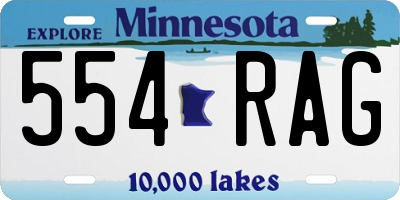 MN license plate 554RAG