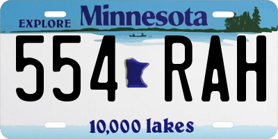 MN license plate 554RAH