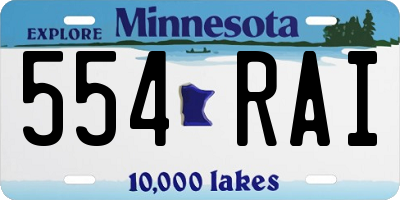 MN license plate 554RAI