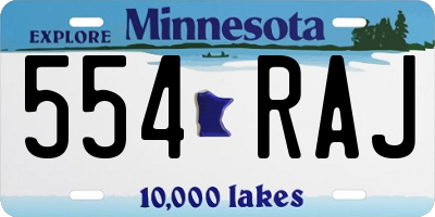 MN license plate 554RAJ