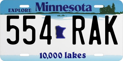 MN license plate 554RAK