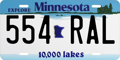 MN license plate 554RAL