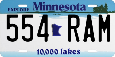 MN license plate 554RAM