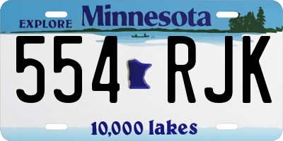MN license plate 554RJK