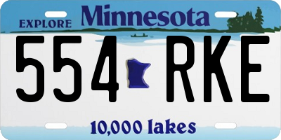 MN license plate 554RKE
